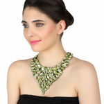 Buy Femnmas Lime Green Heavy Party Victoria Necklace - Purplle