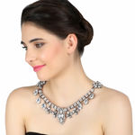 Buy Femnmas Floral Crystal Heavy Stone Necklace - Purplle
