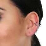 Buy Femnmas Silver Triangle Ear Lobe Earring - Purplle