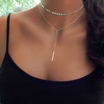 Buy Femnmas Golden Sequin Layered Choker - Purplle