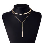 Buy Femnmas Golden Sequin Layered Choker - Purplle
