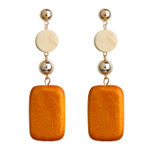 Buy Femnmas Wood Drop Earrings - Purplle