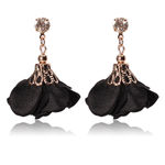 Buy Femnmas Black Petal Earrings - Purplle