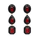 Buy Femnmas Red Black Gemstone Earrings - Purplle