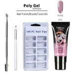 Buy Mobray Poly Gel Manicure Set Extend Builder Polygel Kits Finger Nail Extension UV LED Acrylic Builder Gel Nail Fack Nail (003_15ml + False Nail + Nail Art Kit) - Purplle