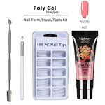 Buy Mobray Poly Gel Manicure Set Extend Builder Polygel Kits Finger Nail Extension UV LED Acrylic Builder Gel Nail Fack Nail (007_15ml + False Nail + Nail Art Kit) - Purplle