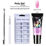 Buy Mobray Poly Gel Manicure Set Extend Builder Polygel Kits Finger Nail Extension UV LED Acrylic Builder Gel Nail Fack Nail (008_15ml + False Nail + Nail Art Kit) - Purplle