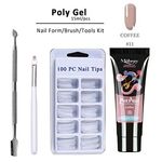 Buy Mobray Poly Gel Manicure Set Extend Builder Polygel Kits Finger Nail Extension UV LED Acrylic Builder Gel Nail Fack Nail (011_15ml + False Nail + Nail Art Kit) - Purplle