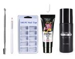 Buy Mobray Poly Gel Extend Builder Polygel Finger Nail Extension UV LED Acrylic Builder Gel Polygel - 15ml + Slipsolution 75ml + 100 Nail tips (1 Box) (02_15ml_5 Pcs Kit) - Purplle