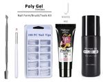 Buy Mobray Poly Gel Extend Builder Polygel Finger Nail Extension UV LED Acrylic Builder Gel Polygel - 15ml + Slipsolution 75ml + 100 Nail tips (1 Box) (02_15ml_5 Pcs Kit) - Purplle