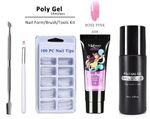 Buy Mobray Poly Gel Extend Builder Polygel Finger Nail Extension UV LED Acrylic Builder Gel Polygel - 15ml + Slipsolution 75ml + 100 Nail tips (1 Box) (08_15ml_5 Pcs Kit) - Purplle