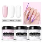 Buy NICOLE DIARY Acrylic Powder Tip Extension French Nail Polymer Powder Nail Art Tips Builder Manicure Nail Polymer Nail Tools (White_10g) - Purplle