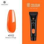 Buy SAVILAND Color Quick Poly Gel Finger Extension Soak Off UV Camouflage Builder Polygel Gel Hard Gel Nail Polish (SY02_Rainbow Orange_15g) - Purplle