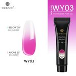 Buy SAVILAND Polygel Changing Color Thermal Extension Nail Art Camouflage Acrylic Poly Gel Nail Quick Building UV Gel Polish (WY03_15g) - Purplle