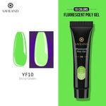 Buy SAVILAND Poly Gel Neon Nails Rainbow Fluorescence Polygel Crystal Enhancement Slip Solution Quick Extension Gel (YF10_Shiny Green_15g) - Purplle