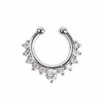 Buy Ferosh Studded Septum Silver Nose Ring - Purplle