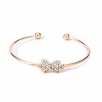 Buy Ferosh Zela Rhinestone Bow Golden Cuff Bracelet - Purplle