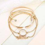 Buy Ferosh Ava Golden Love Bracelet Set - Purplle