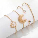Buy Ferosh Stoica Gleaming Golden 4 Bracelets Set - Purplle