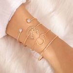 Buy Ferosh Stoica Gleaming Golden 4 Bracelets Set - Purplle