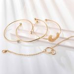 Buy Ferosh Stoica Gleaming Golden 4 Bracelets Set - Purplle