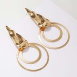 Buy Ferosh Athena Golden Circle Rage Drop Earrings - Purplle