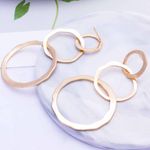 Buy Ferosh Adonica Interconnected Golden Circle Earrings - Purplle