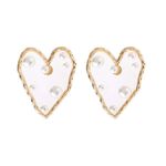 Buy Ferosh Alivia Melting Pearl Heart Gold Statement Stud Earrings - Purplle