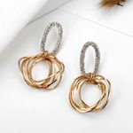 Buy Ferosh Andarta Rhinestone Golden Ring Drop Earrings - Purplle