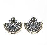 Buy Ferosh Bhavya Dual Tone Blue Oxidized Mor Statement Earrings - Purplle