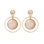Buy Ferosh Divina Golden Pink Concentric Circular Earrings - Purplle
