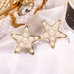 Buy Ferosh Dea Shining Star Pearl Statement Stud Earrings - Purplle