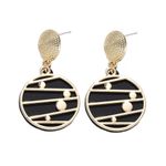Buy Ferosh Elysia Golden Black Circular Drop Earrings - Purplle