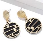 Buy Ferosh Elysia Golden Black Circular Drop Earrings - Purplle