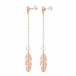 Buy Ferosh Efrain Golden Feather Drop Earrings - Purplle