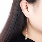 Buy Ferosh Efrain Golden Feather Drop Earrings - Purplle