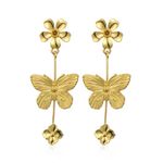 Buy Ferosh Floarea Butterfly Glistening Golden Drop Earrings - Purplle