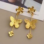 Buy Ferosh Floarea Butterfly Glistening Golden Drop Earrings - Purplle