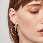 Buy Ferosh Farha Infinity Loop Gold Drop Earrings - Purplle