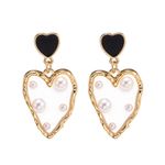Buy Ferosh Glenis Melting Pearl Heart Golden Drop Earrings - Purplle