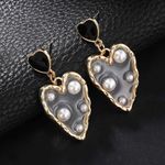 Buy Ferosh Glenis Melting Pearl Heart Golden Drop Earrings - Purplle