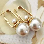 Buy Ferosh Izel Royal Golden Pearl Drop Earrings - Purplle
