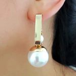 Buy Ferosh Izel Royal Golden Pearl Drop Earrings - Purplle