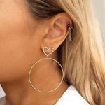 Buy Ferosh Moira Rhinestone Heart Open Circular Earrings - Purplle