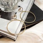 Buy Ferosh Moira Rhinestone Heart Open Circular Earrings - Purplle