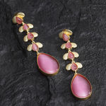 Buy Ferosh Pariyat Pink Golden Drop Earrings - Purplle