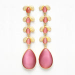 Buy Ferosh Pariyat Pink Golden Drop Earrings - Purplle