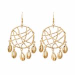 Buy Ferosh Zandra Dream Catcher Shell Golden Drop Earrings - Purplle
