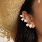 Buy Ferosh Regina Royal Pearl Golden Ear Clip - Purplle
