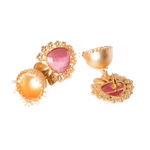 Buy Ferosh Aadhrit Blush Golden Pink Pearl Jhumki Earrings - Purplle